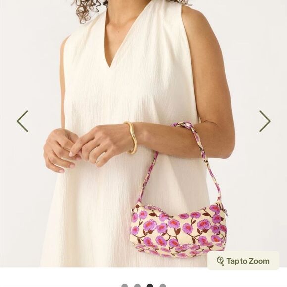 Vera Bradley Roxbury Crescent Crossbody In Bubbly Flowers Green NWT - Picture 7 of 8